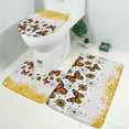 thumbnail image 2 of White Butterfly Flower Dot Pattern Bathroom Rugs Sets 3 Piece,Toilet Cover Set,Absorbent Non Slip Bathroom Mats Sets with U-Shaped Contour Rug Toilet Rug Set, 2 of 5