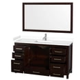 thumbnail image 2 of Wyndham Collection Sheffield 60" Solid Wood Single Bathroom Vanity in Espresso, 2 of 4
