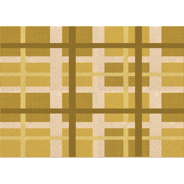 Ahgly Company Machine Washable Indoor Rectangle Transitional Chrome Gold Yellow Area Rugs, 2' x 3'