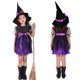 thumbnail image 4 of Disfraz de Bruja de Manga Corta con Cinturón de Lunares para Niños, Vestido de Halloween con Sombrero Puntiagudo para Fiesta de Disfraces, 4 of 4