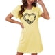 thumbnail image 4 of Camisón corto de talla grande para mujer, camisón de manga corta con estampado de pecho a la moda, camisón para mujer, 4 of 7