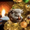 thumbnail image 6 of DAMAI Christmas Highland Cow Acorn Ornaments 2026, 2D Acrylic Rustic Highland Cattle Christmas Tree Hanging Pendants for Home Holiday Farmhouse Decor, Xmas Gift Fillers, 6 of 6