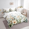 thumbnail image 3 of jejeloiu Rustic Plant Flowers 7-Piece Twin Bedding Sets,White Green Bedding Comforter Set For Girls Kids Reversible, 3 of 8