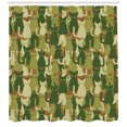 thumbnail image 3 of Ambesonne Cat Shower Curtain, Kitten Silhouettes Jungle, 69"Wx84"L, Green Dark Green Cream, 3 of 3