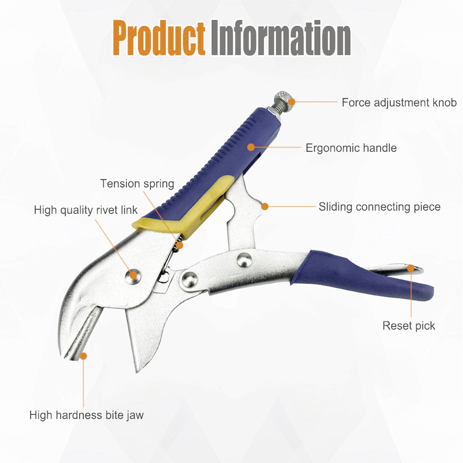 Suodoka Pinch Off Pliers C45 Steel 7mm Straight Jaw Locking Pliers Tool for Copper Hoses, Refrigeration Tube Sealing Clamp, Hand Tools for HVAC, Silver