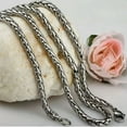 thumbnail image 6 of 3/4/5/6MM 18-36" MEN Silver Stainless Steel Wheat Braided Chain Necklace, 6 of 9