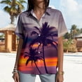 thumbnail image 5 of Yopmin Hawaiian Shirts Womens Palm Tree Lapel Button Down Short Sleeve Beach Shirts Summer Basic Tops for Travel, 5 of 7