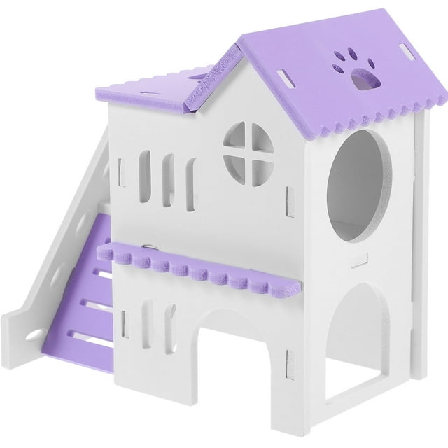 HINTRMENT 1 Set Guinea Pig Hideout House Multi Chambers PVC Violet Indoor Habitat