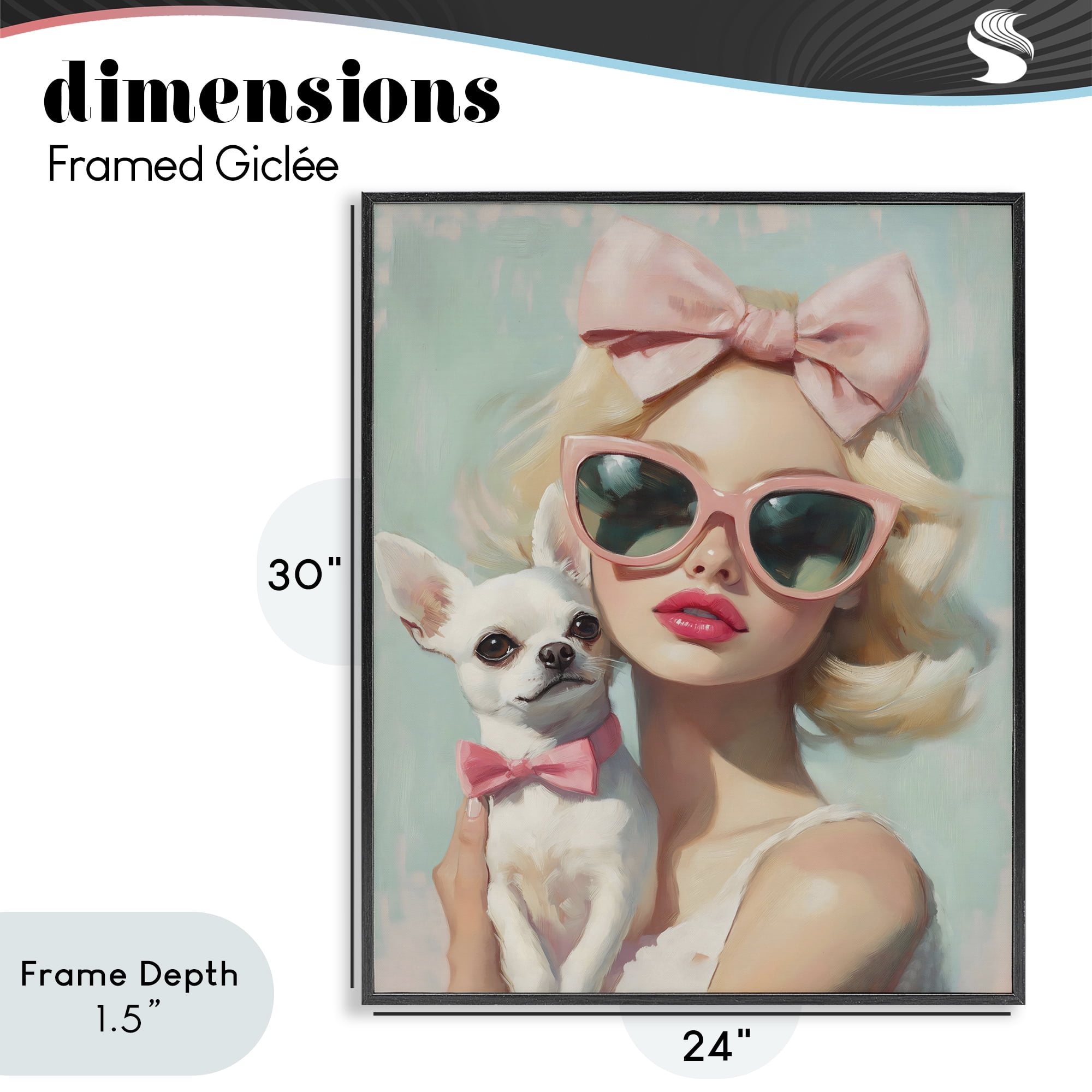 Stupell Industries Girl with Chihuahua Black Framed Giclee Art, design by The Prints Vibe