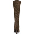 thumbnail image 2 of BLISSFUL STEP Valentine's Women's Sparkle Glitter Stiletto Heel Knee High Boots Dark Brown 6, 2 of 7