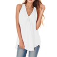 thumbnail image 2 of QHWAUAKFBN T Shirts For Women Graphic V Neck Sleeveless Solid Chiffon Loose Tank Flowy Summer Tshirts Top, 2 of 2