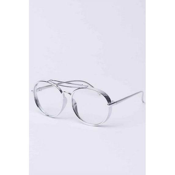 Ragstock Thick Metallic Bar Glasses