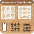 thumbnail image 2 of 2Pcs Flower Polish Folk Art Stencils for Painting 11.8"x11.8" Plastic Floral Stencil Drawing TemplatesDIY Craft Paint Templates for Wall Home Decor Wood Burning Card Canvas Journal Paper Colorful, 2 of 9