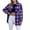 Purple, variant on Women's Vintage Plaid Flannel Shacket Button Down Long Sleeve Casual Shirts with Chest Pockets for Streetwear Shopping Outdoor