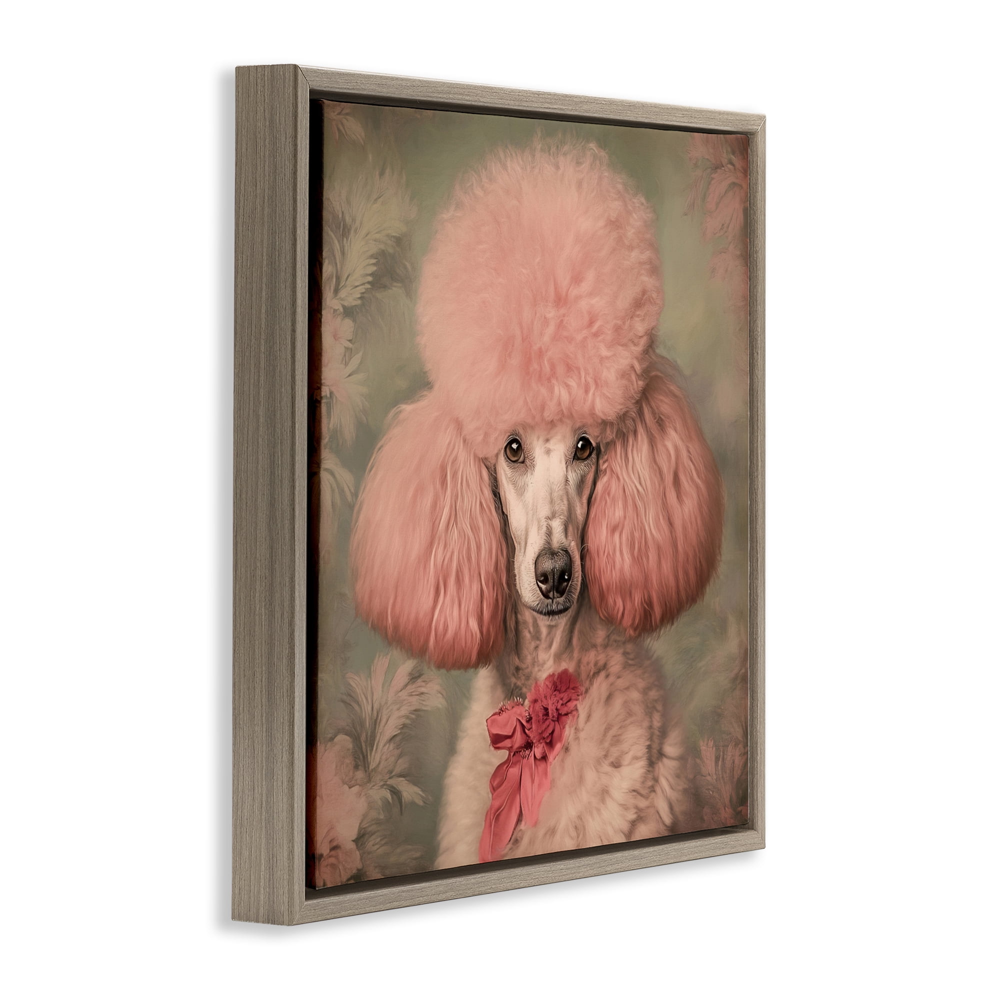 Stupell Industries Miss Baroness Blush Brown Framed Floater Canvas Wall Art, design by Tina LeCour