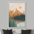 thumbnail image 3 of IDEA4WALL Framed Canvas Print Wall Art Pine Tree Forest Mountain Lake Reflection Nature Art Wilderness Illustrations Decorative Bohemian Multicolor Mid-Century Modern Print - 16"x24" White, 3 of 5