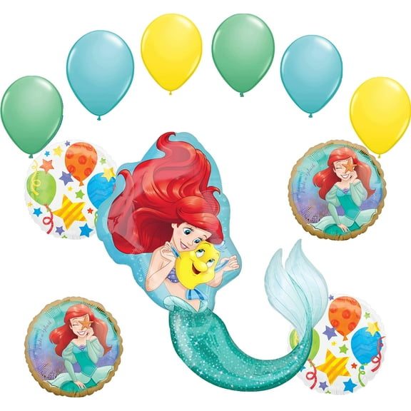 Little Mermaid Party Supplies Princess Ariel Birthday Balloon Bouquet Decorations