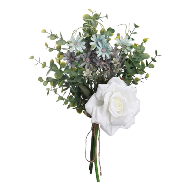 Ramo de flores artificiales para dama de honor sosteniendo un ramo de flores de seda hecho a mano. Estilo C