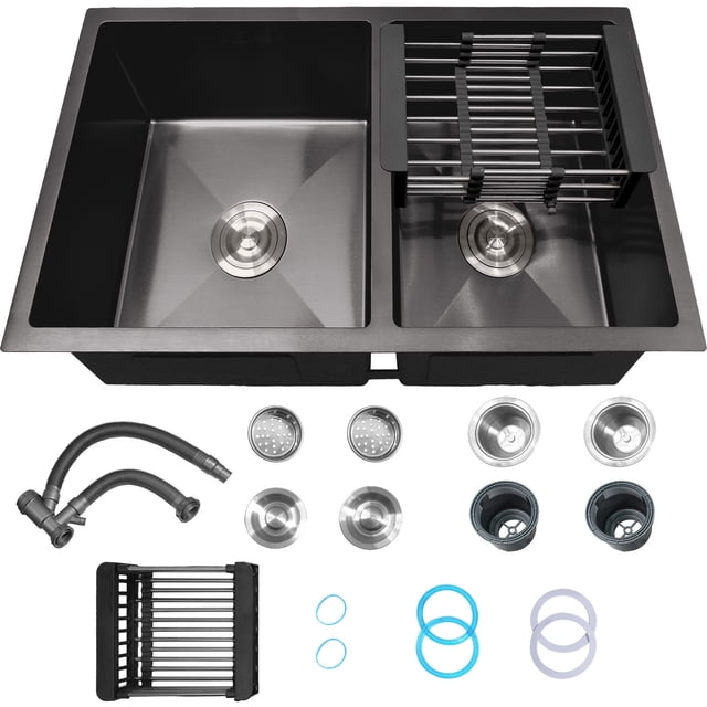 Fregadero Tarja Doble Acero Inoxidable Gutstark Home con Escurridor Expandible 78 x 45 x 22.5 cm