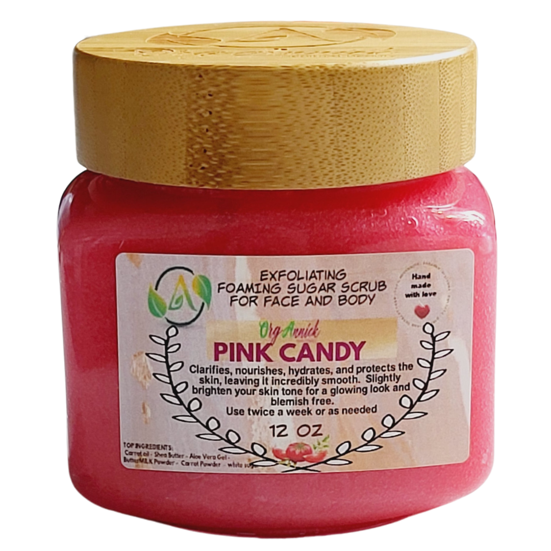 OrgAnnick Beauty Pink Candy Exfoliating Sugar Scrub & Mask for Face