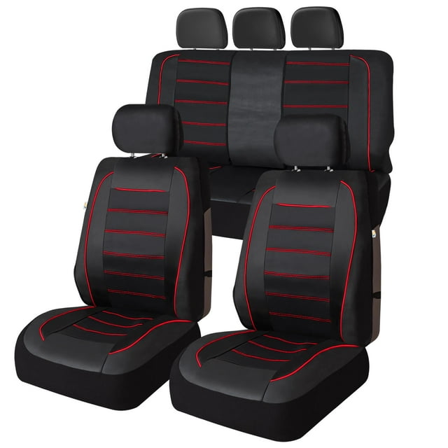 Universal Fit Car Seat Cover – Full Set of Automotive Car Seat Covers, Premier Leatherette Seat Covers, Water-resistant Seat Protector for Cars, Trucks, SUVs and Vans