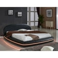 thumbnail image 2 of U.S. Pride Furniture Faux Leather Platform Bed with Oval Headboard, 2 of 7