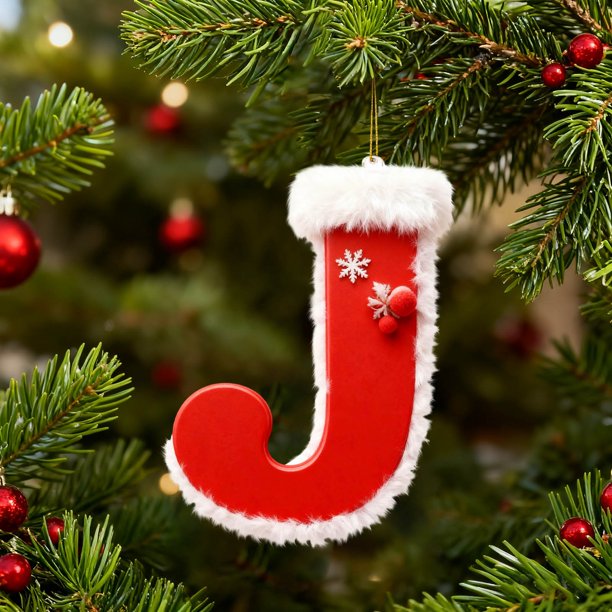 Decoraciones de Árbol de Navidad 26 Letras Personalizadas Colgante Colgante Ornamentos para Árbol de Navidad Árbol de Navidad Ornamentos