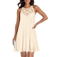 thumbnail image 1 of Vestido ZESICA para mujer 2025, de chifón, halter, color albaricoque, 1 of 8