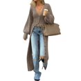 thumbnail image 3 of Spring Fall Women Long Sleeve Button Down Casual Long Knit Cardigan, 3 of 6