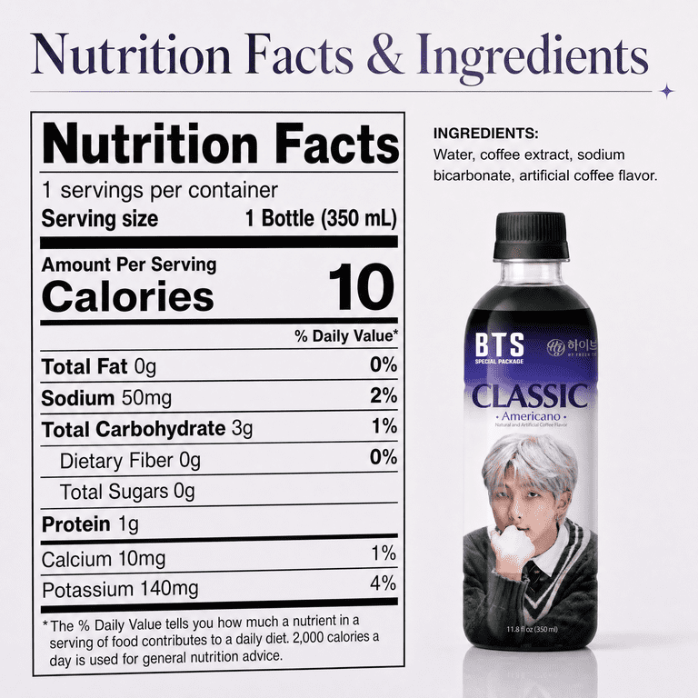 HY BTS Hot Brew Classic Americano Coffee Ready-to-Drink 24 Pack