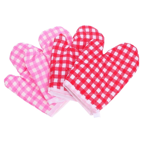 HONMEET 4Pcs Heat Resistant Baking Gloves Comfortable Nonslip Kitchen Oven Mitts