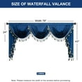 thumbnail image 2 of VOGOL Waterfall Valances for Living Room, Elegant Soft Velvet Swag Drapes with Tassels for Bedroom, Rod Pocket Banquet Decorations, Blue, W79 inch, 1 Panel, 2 of 7