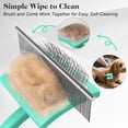 thumbnail image 5 of 2PCS Slicker Brush for Dogs & Pet Comb,Professional Dog Grooming Brush (Goldendoodles,Poodles,Labradoodles) with Extra Long Pins to Effectively Remove Tangles, Knots and Mats (Cyan, Large), 5 of 6