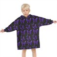 thumbnail image 3 of Purple Butterfly Pattern Blanket Hoodies for Kids 6-13YR Oversize Wearable Blanket Hoodies for Boys Girls Teens, 3 of 7