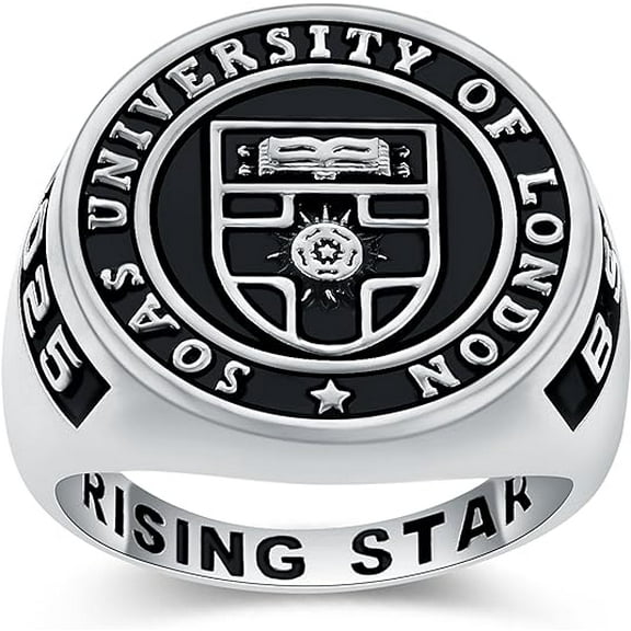 Customizable Class Rings Fully Personalized Class Rings for Men Gold Plated Class Rings 925 Sterling Silver Rings Men's Class Rings Class Rings for Men High School Size 5-15 Men's School Ring