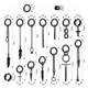 thumbnail image 2 of 20 Piezas Aretes Falsos Piercing Hombre Mujer Arracadas Set negro, 2 of 5