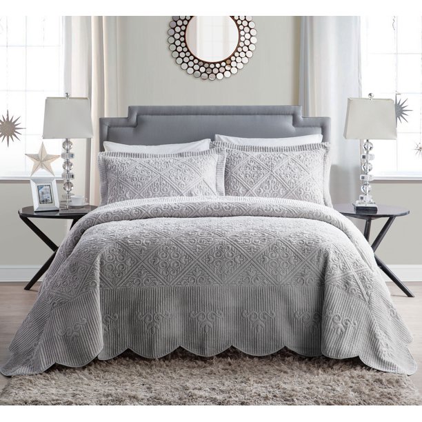 VCNY Home Westland Quilted Plush Queen Bedspread Set - Walmart.com ...