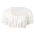 thumbnail image 4 of Women's Crop Top Long Sleeve Shrug JIANLAI Beer Festival Costumes Elegant Blouses Traditional Classy Crop Shirts (S-5XL) White, 4 of 6