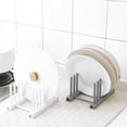 thumbnail image 3 of HEVIRGO Kitchen Dish Plate Pot Cover Drying Drain Holder Plastic Storage Rack Shelf, 3 of 8