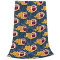 thumbnail image 2 of KLL Burning Rugby Balls Pattern Fleece Throw Blanket,Fleece Throw Blankets for Couch & Bed All Season Use-40"x30", 2 of 7