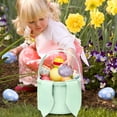 thumbnail image 6 of XIBUFE 2026 New Easter Basket, Easter Bunny Baskets for Kids with Cute Rabbit Ears Stripe, Easter Gift Baskets (Green) for Easter Egg Hunts, Holiday Gifts, Spring Celebrations, Kids' Parties., 6 of 7