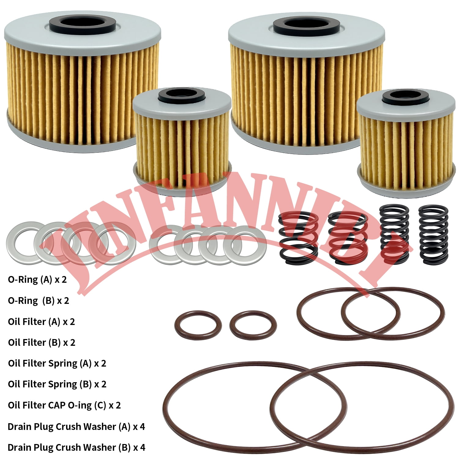 2 Packs Oil Filter Change Kit with O-Rings Springs & Washers for Honda Talon 1000R 1000X Pioneer 1000 1000-5/1000-6 | Replace OEM 15412-HP7-A01