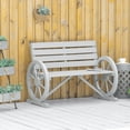 thumbnail image 2 of 41" Weather - Resistant Bench with Wagon Wheel Design / Rustic Outdoor Seating for Two, 2 of 2