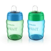 Philips Avent My Easy Sippy Cup with Soft Spout and Spill-Proof Design, Blue/Green, 9oz, 2pk, SCF553/25