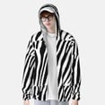 thumbnail image 4 of Kll Zebra Print Men'S Women’s Upf 50+ Sun Protection Outdoor Hoodie Jacket Long Sleeve Fishing Hiking Performance Shirt- Large, 4 of 8