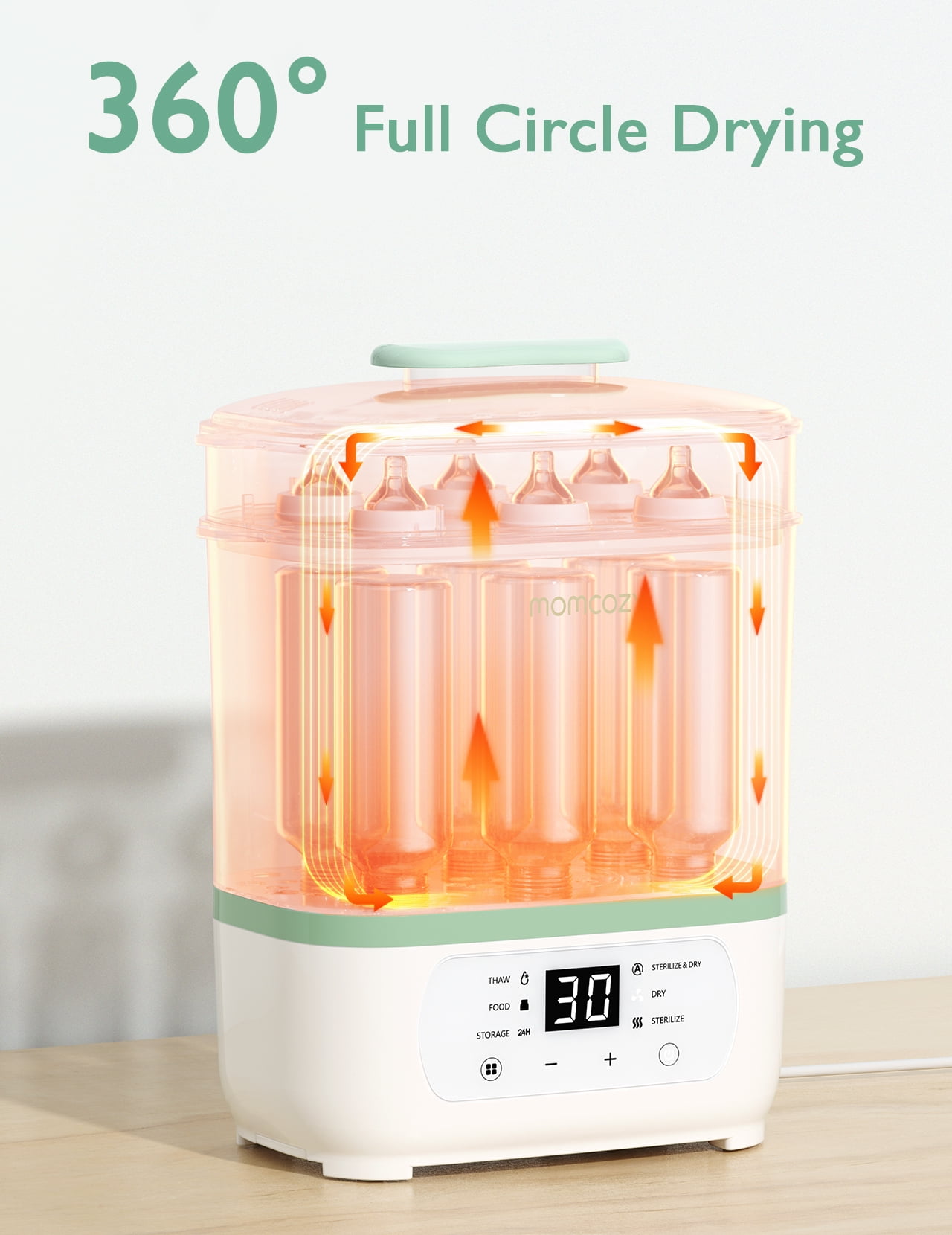 Momcozy Bottle Sterilizer and Dryer, 8-in-1 Electric Steam Bottle Sterilizer for Baby Bottles, Pacifiers, Pump Parts