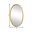 thumbnail image 4 of 36 Inch Wood Wall Mirror, Oval Shape, Concave Surface, Gold, Saltoro Sherpi, 4 of 5