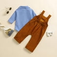 thumbnail image 4 of UAYOTSE Baby Boys 2‑Piece Collared Shirt & Overalls Set, Long‑Sleeve Button Shirt with Overalls Trousers, Casual Outfit for Infant Daily Wear Size 3-6 Months, 4 of 5