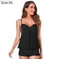 thumbnail image 2 of Trajes de baño Tankini para mujer Trajes de baño con control de barriga de dos piezas Traje de baño sin mangas con pantalones cortos Traje de baño - Negro Zhivalor BST3000276-4, 2 of 5