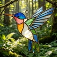 thumbnail image 4 of Stained Glass Suncatcher With Bird Design For Window Decor - Hand-Cut Colorful Glass Art With Hanging Chain For Home, Garden, And Patio Display, 4 of 8